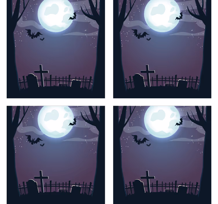 Glasunderlägg halloween spöklik nattscen - Tenstickers