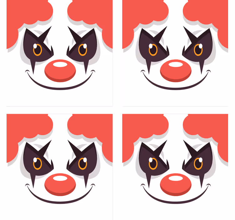 Dålig clown ritning halloween glasunderlägg - Tenstickers