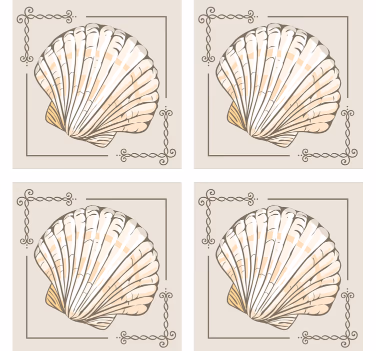 Glasunderlägg vintage med elegant snäckmotiv - Tenstickers