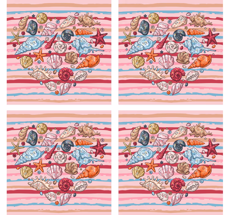 Glasunderlägg nördar färgglad snäckmotif - Tenstickers