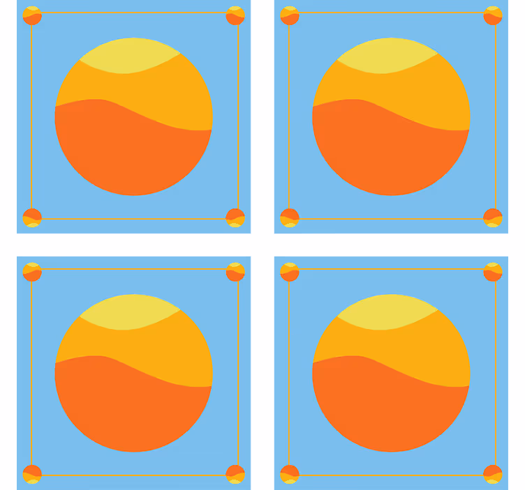 Glasunderlägg i livliga cirkulära färgfält - Tenstickers