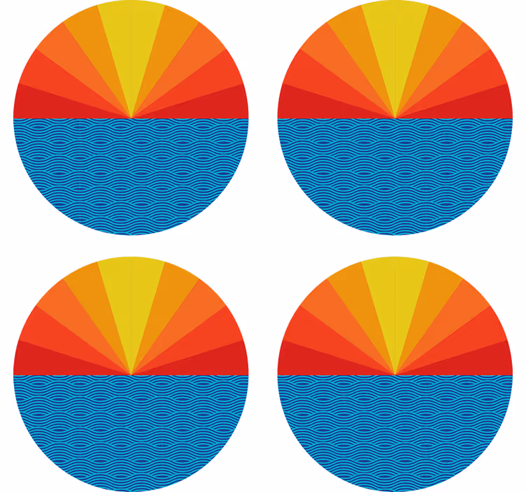Glasunderlägg nördar färgglad geometrisk cirkelmönster - Tenstickers