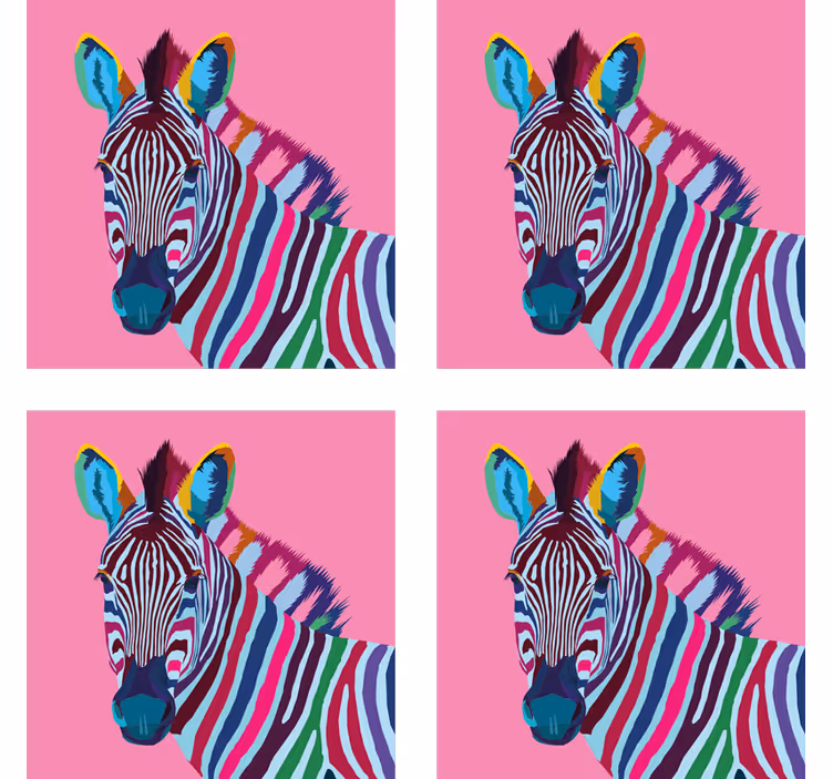 Zebra popkonst zebraunderlägg - Tenstickers