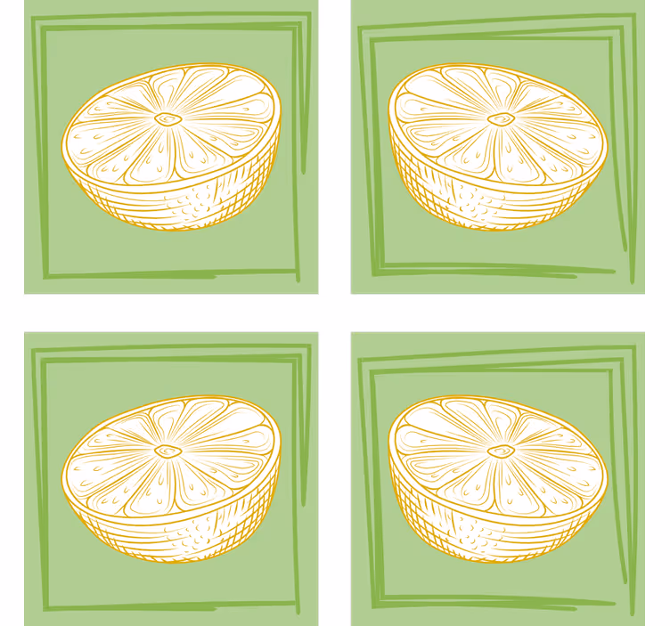 Anpassningsbar glasunderlägg lime skivillustration - Tenstickers