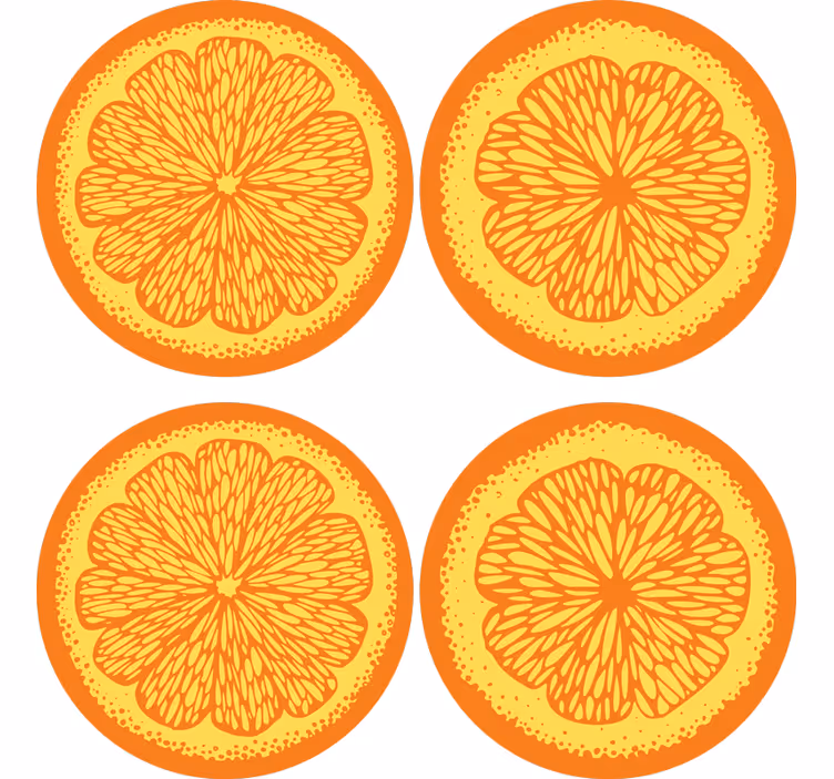 Glasunderlägg modernt citrus skivmönster - Tenstickers