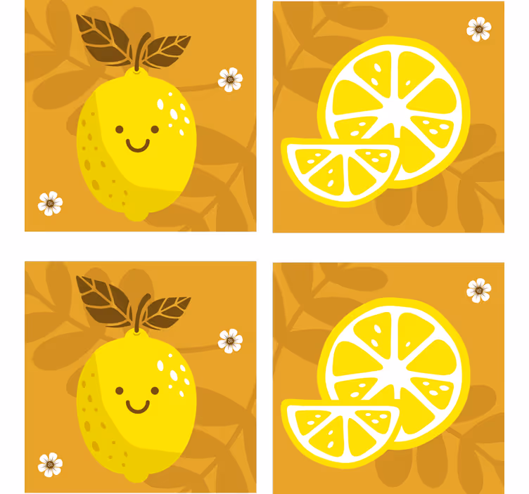 Tecknade citroner citrusfartyg - Tenstickers