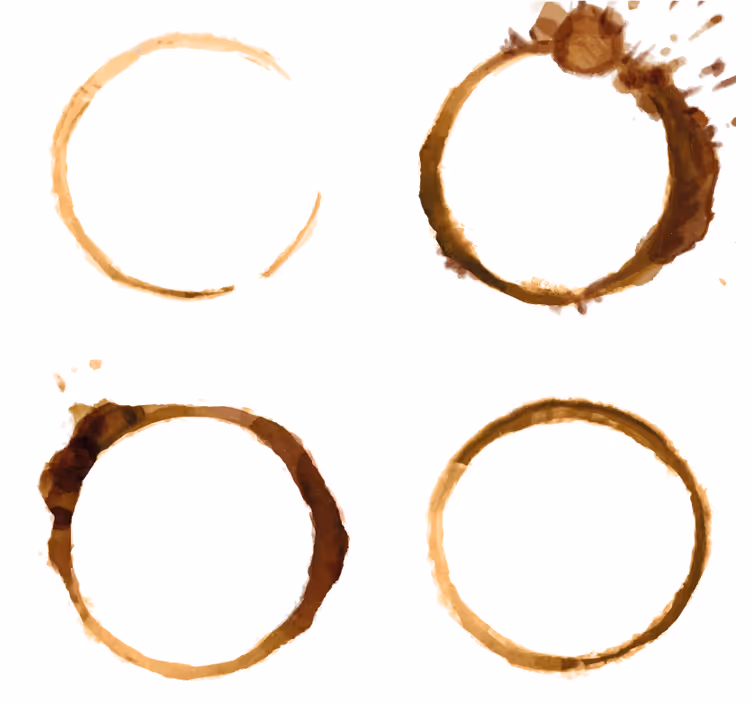 Glasunderlägg med kaffefläcksmönster - Tenstickers