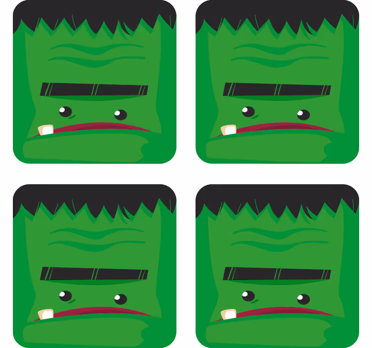 Glasunderlägg halloween frankenstein monster illustration - Tenstickers
