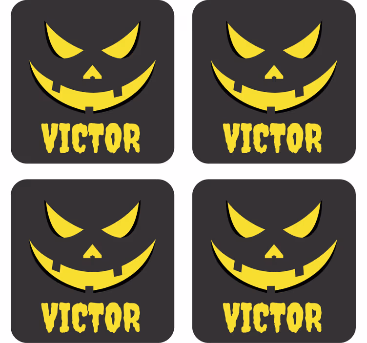 Personifierad pumpa ansiktsunderlägg halloween - Tenstickers