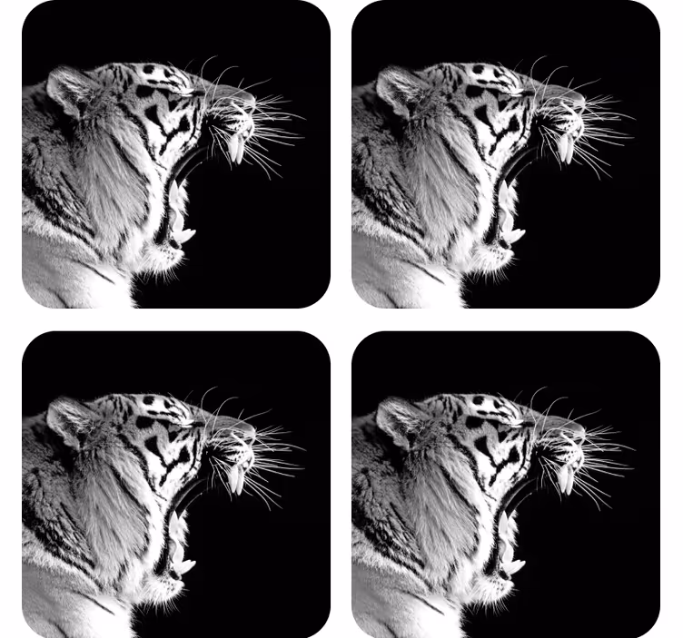 Glasunderlägg nördar majestätisk tigerprofil - Tenstickers