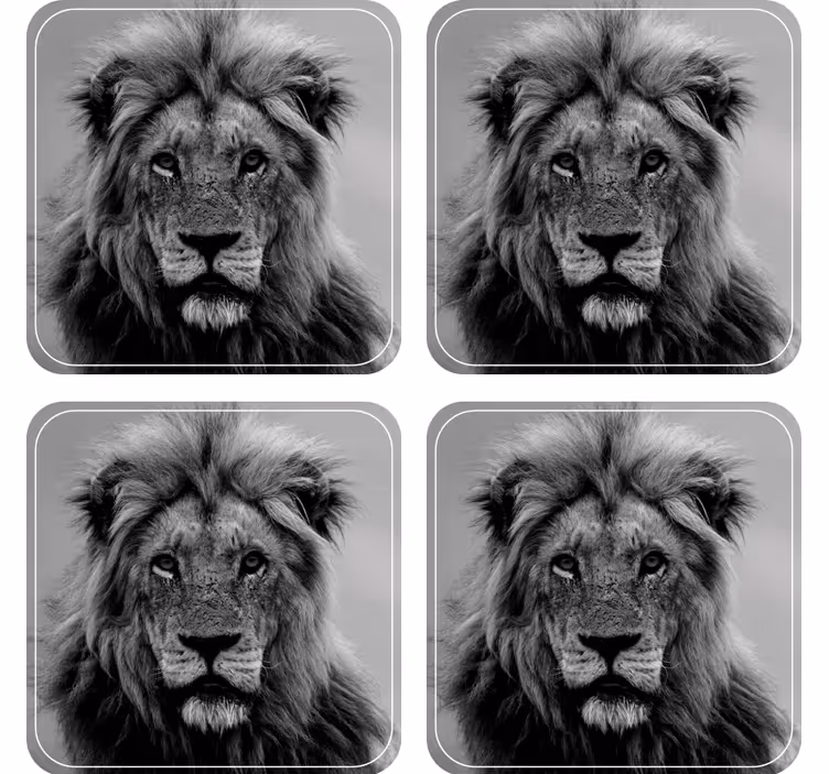 Glasunderlägg modernt majestätiska lejonporträtt - Tenstickers