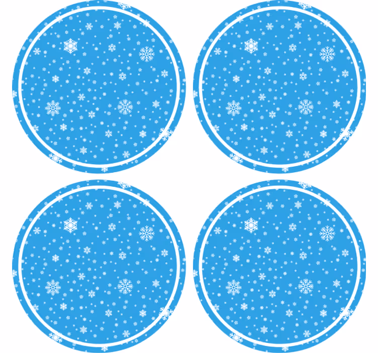 Julunderlägg snöflinge mönster rund - Tenstickers