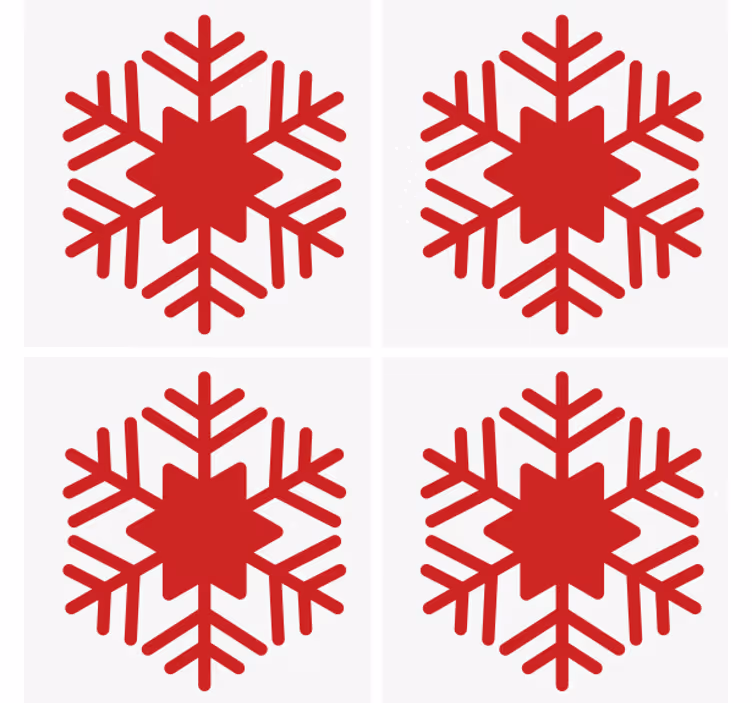 Röd snöflinga julunderlägg - Tenstickers