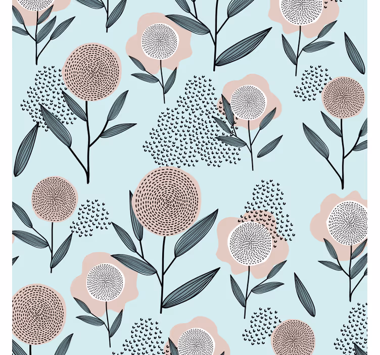 Glasunderlägg med blommönster konstverk - Tenstickers
