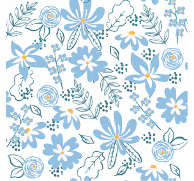 Glasunderlägg med botaniskt blommönster - Tenstickers