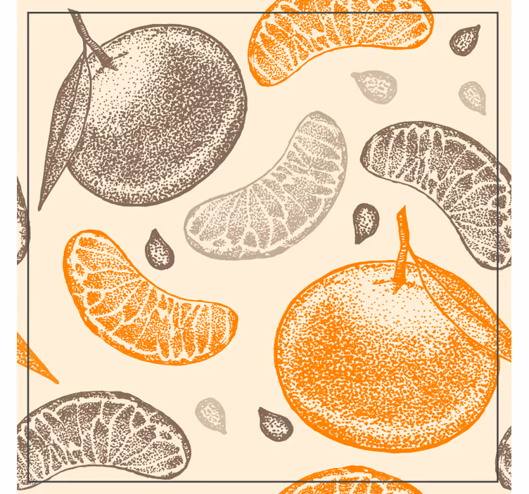 Glasunderlägg citrusfruktmönster - Tenstickers
