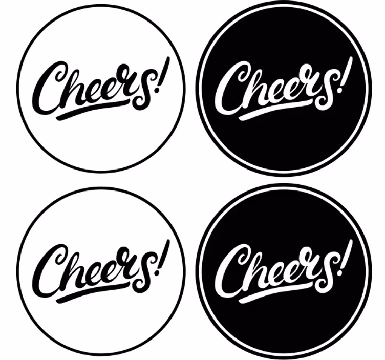 Styliga skål typografi glasunderlägg öl - Tenstickers