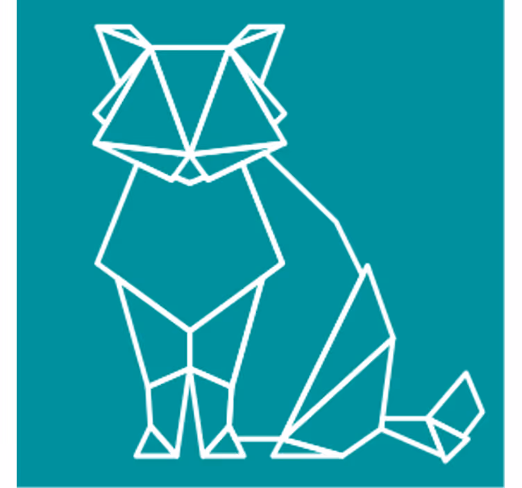 Glasunderlägg nördar geometriska djurkonturer - Tenstickers