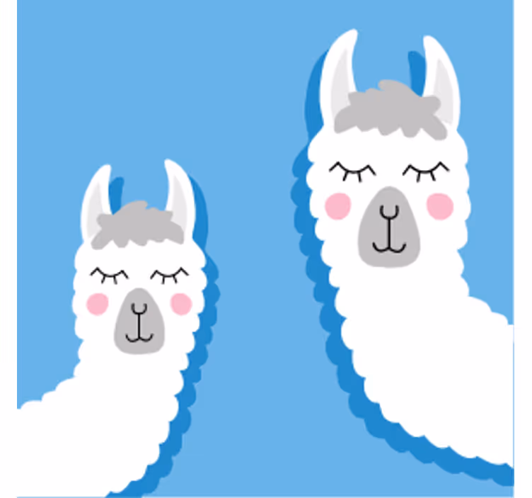 Glasunderlägg nördar lekfulla lamafigurer - Tenstickers