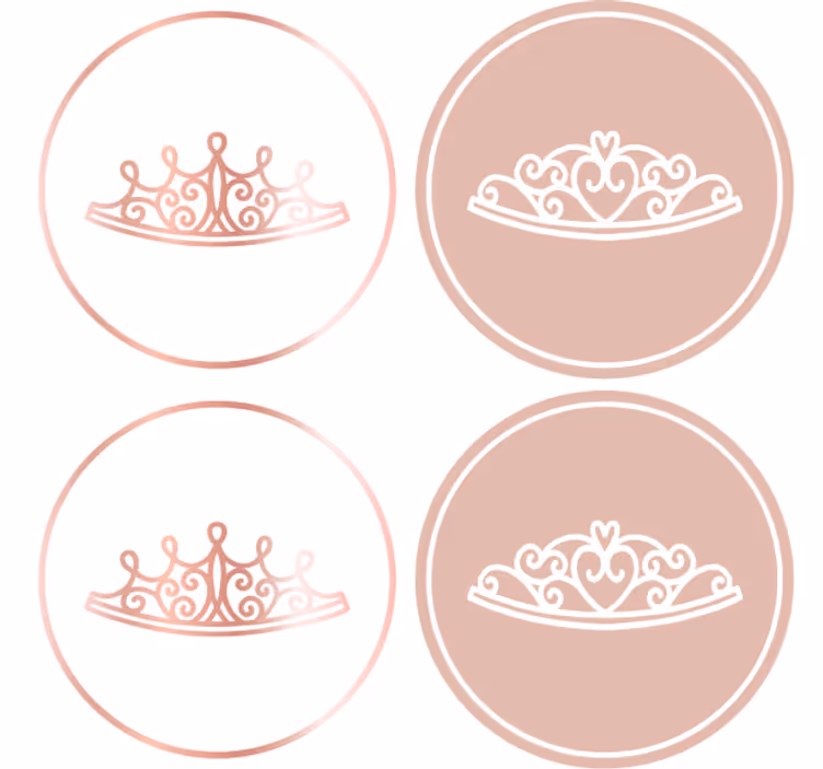 Glasunderlägg modernt eleganta tiara ikoner - Tenstickers