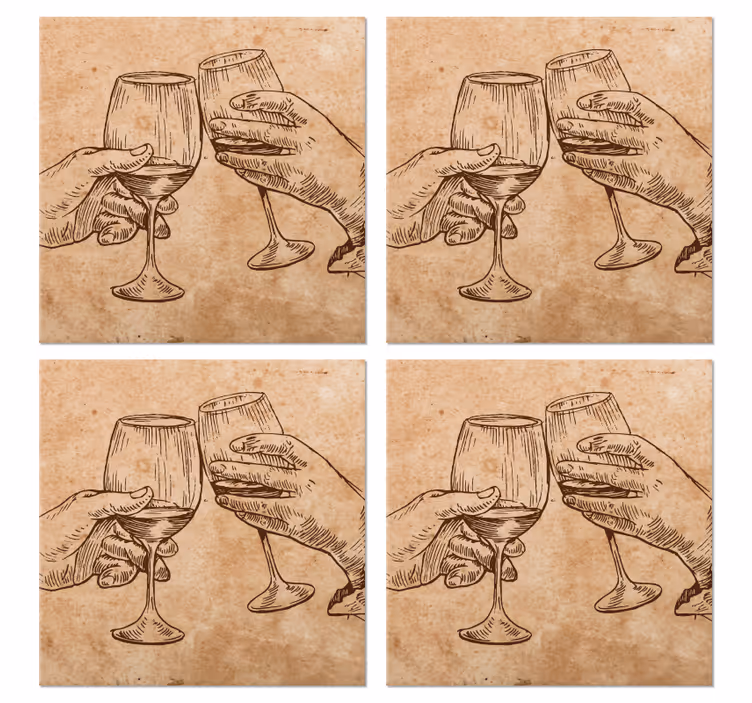 Glasunderlägg öl handritade glas - Tenstickers