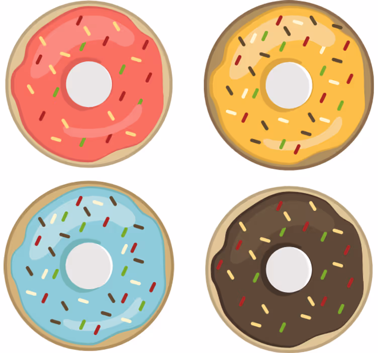 Glasunderlägg nördar färgglada donutsdesigner - Tenstickers