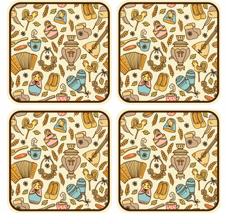 Glasunderlägg nördar med lekfulla folkmotiv - Tenstickers