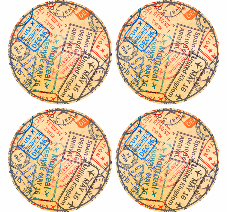 Resestämplar modern glasunderlägg - Tenstickers