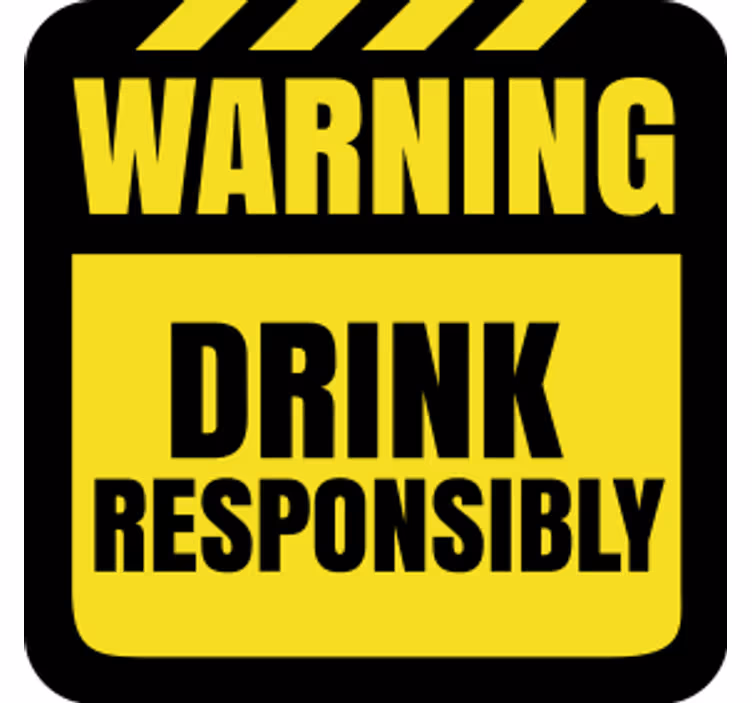 Caution drink reminder glasunderlägg öl - Tenstickers
