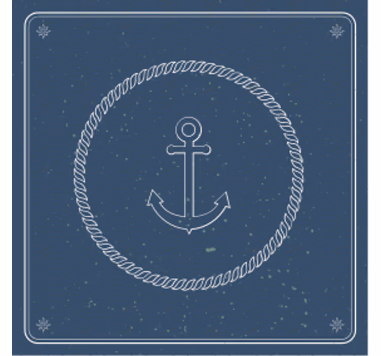 Ankare marin vintage glasunderlägg - Tenstickers