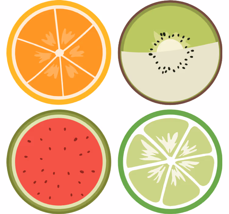 Glasunderlägg modernt citrusfruktskivor - Tenstickers