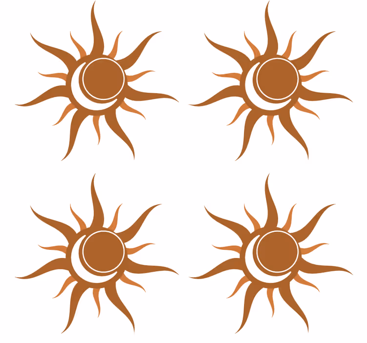 Glasunderlägg solsymbol med kurvor - Tenstickers