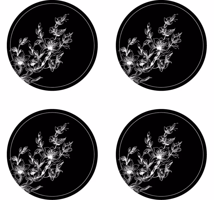 Vintage blommor vintage glasunderlägg - Tenstickers