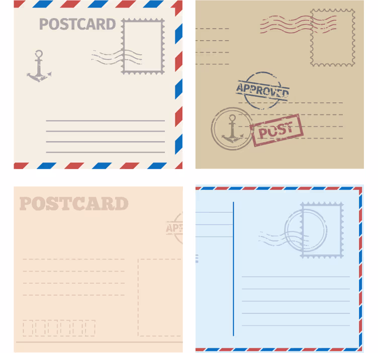Glasunderlägg modernt vintage postkortdesign - Tenstickers