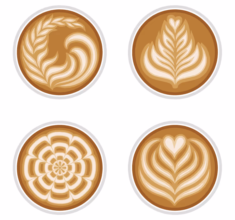 Glasunderlägg nördar latte art mönster - Tenstickers