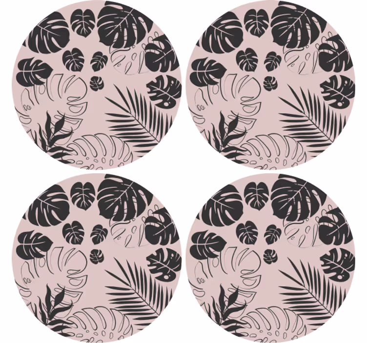 Glasunderlägg monstera blad mönster - Tenstickers