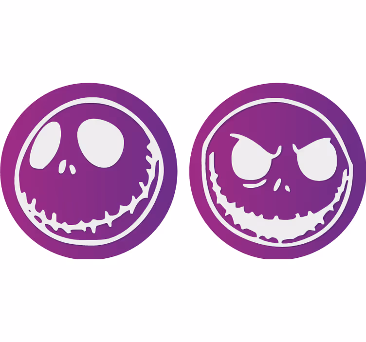 Glasunderlägg halloween döskalle ansikten - Tenstickers