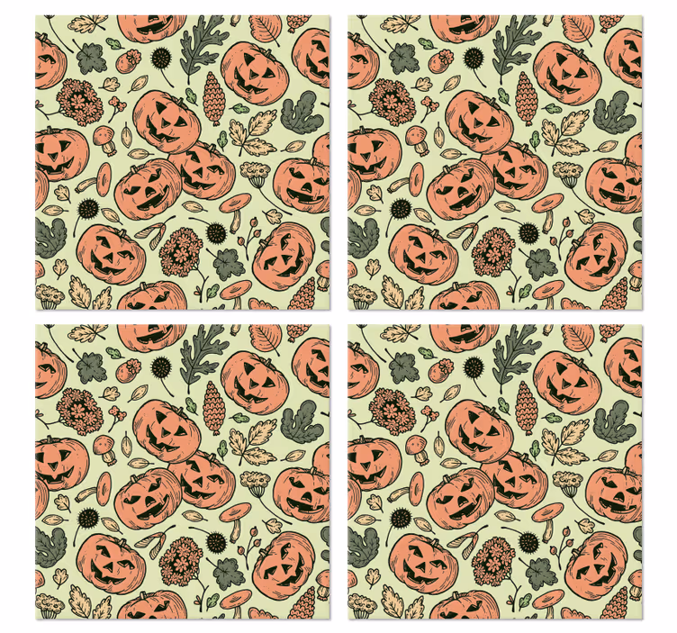 Pumpor halloween glasunderlägg - Tenstickers