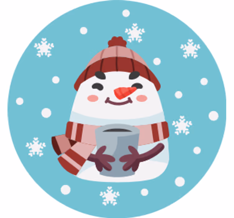 Julunderlägg snögubbe med kopp - Tenstickers