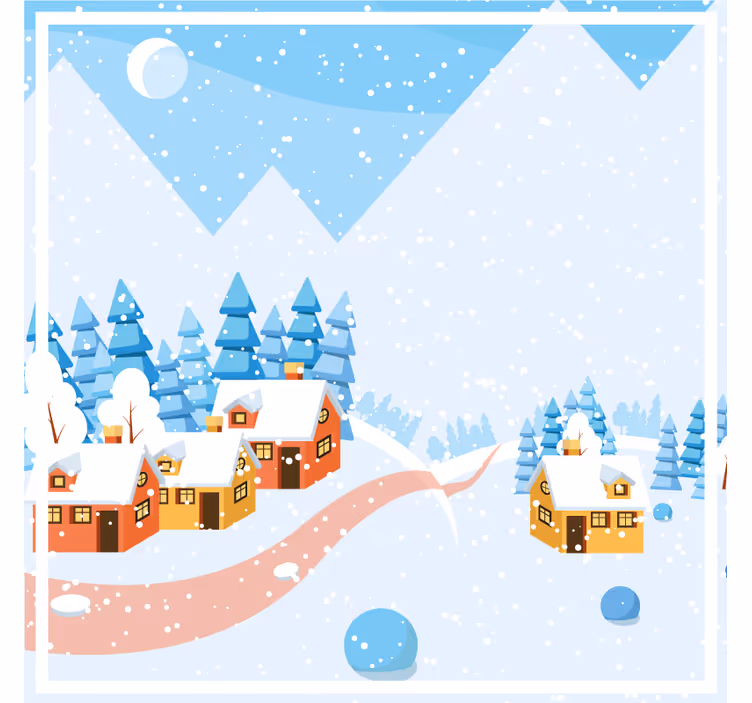 Snöbundna hus julunderlägg - Tenstickers