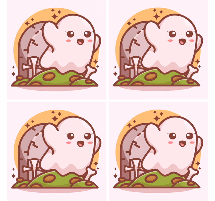Glasunderlägg halloween glad spöke illustration - Tenstickers