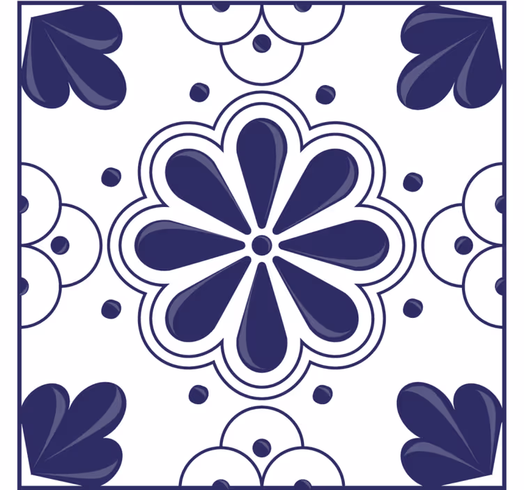 Blommiga motiv kakelunderlägg - Tenstickers