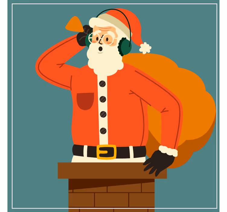 Jultomten lyssnar skorsten Julunderlägg - Tenstickers