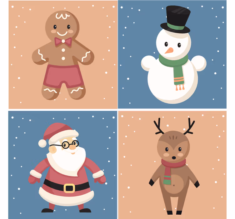 Semester karaktärer jul glasunderlägg - Tenstickers