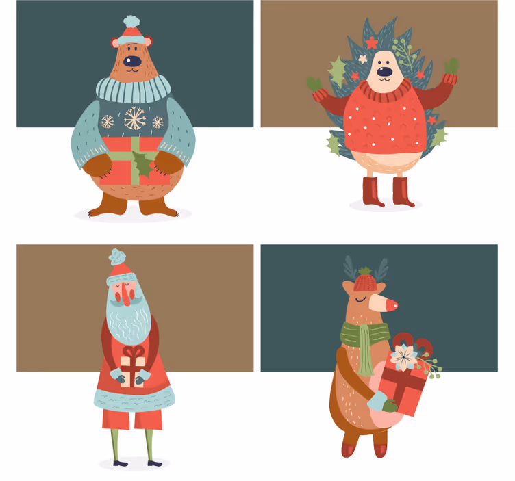 Julunderlägg med festliga figurer - Tenstickers