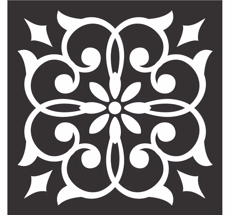 Glasunderlägg med detaljerat botaniskt mönster - Tenstickers