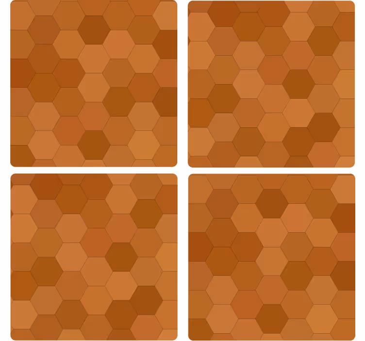 Glasunderlägg med hexagonmönstrad yta - Tenstickers