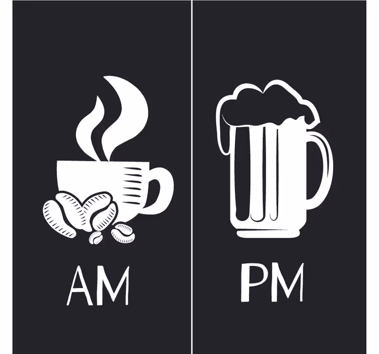 Am och pm kaffe och öl glasunderlägg - Tenstickers