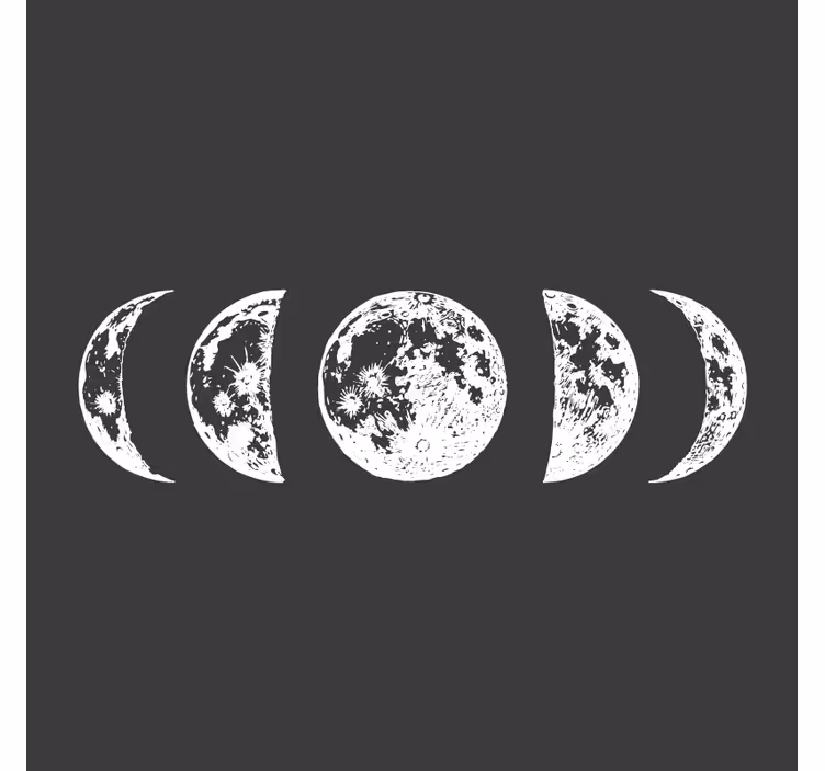Glasunderlägg lunar faser illustration - Tenstickers