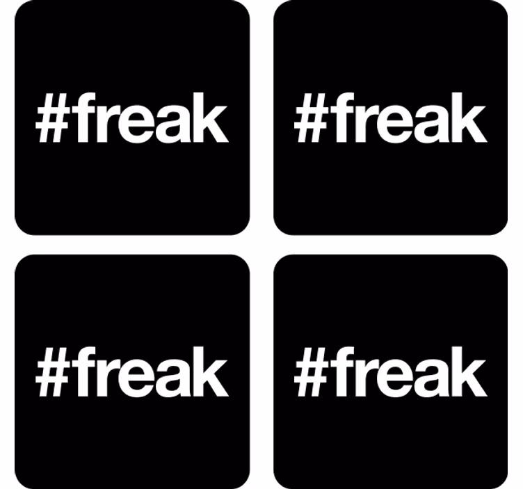 Hashtag freak geek glasunderlägg - Tenstickers